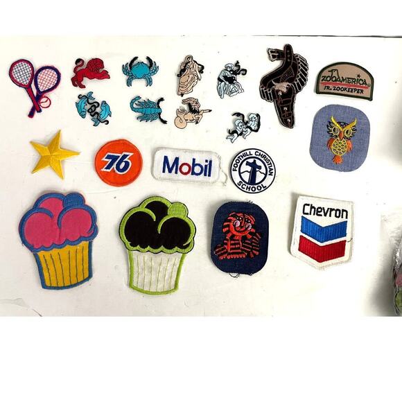 20 PC Assorted Sewing Applique Patches Iron on Sew On NEW Mixed Vintage - Picture 1 of 8